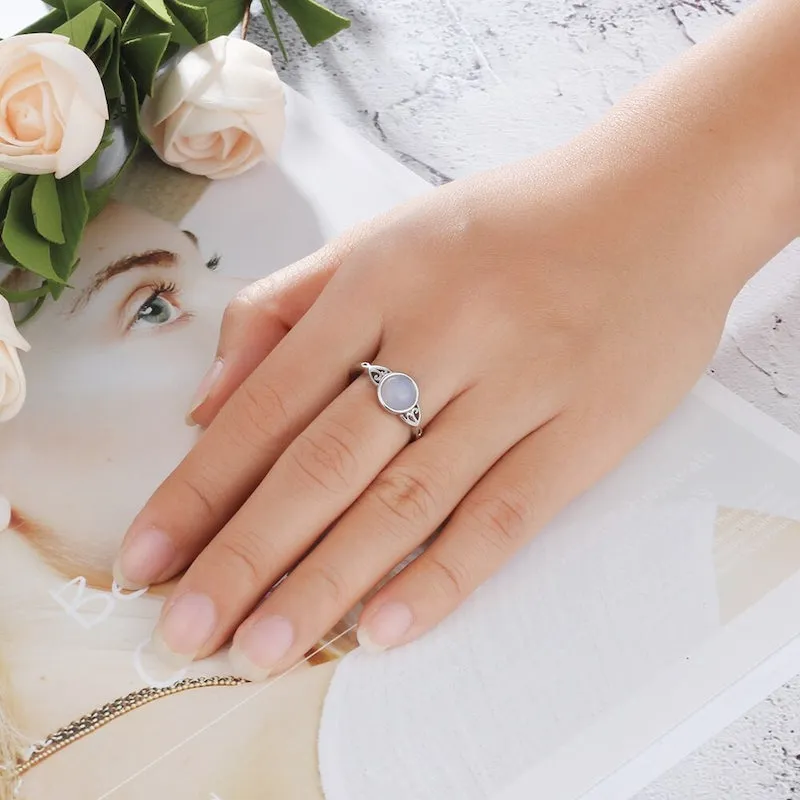 Victorian Style Silver Moonstone Ring